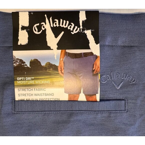 Mens Size 40 Blue Golf Shorts Callaway Opti-Dri Moisture-Wicking UPF 50 - Picture 9 of 11